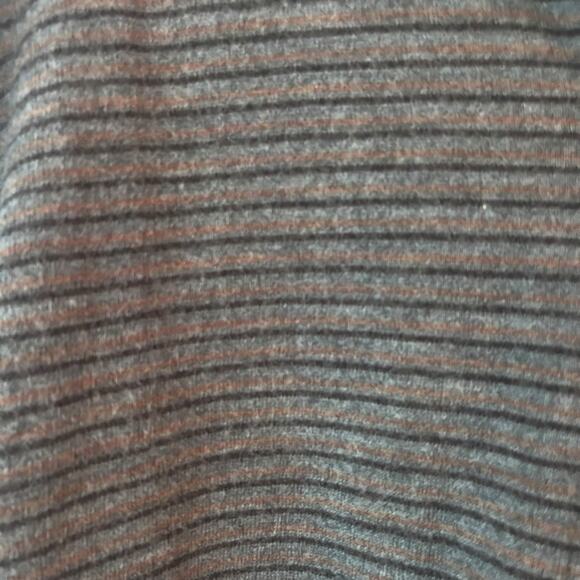 Banana Republic 1/4 Zip Merino Wool Pullover Sweater Mens Large Grey Stripe - Picture 3 of 10